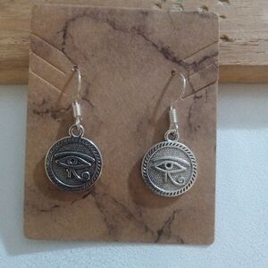 Silver Eye of Horus Earrings